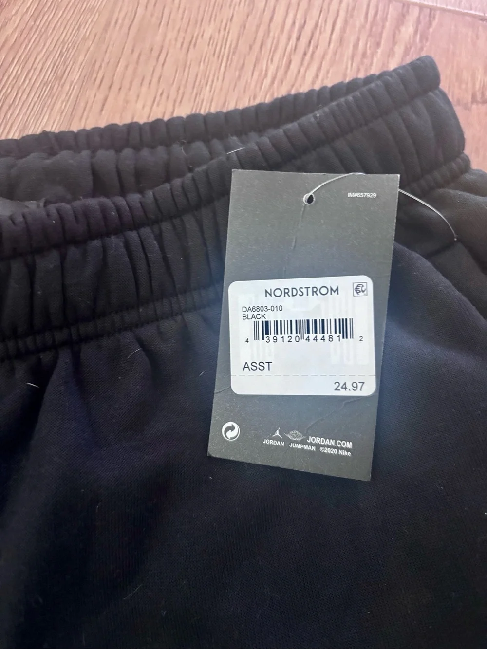 Brand New with Tags: Men’s Black Jordan Jogger Pants with White Jumpman Graphic